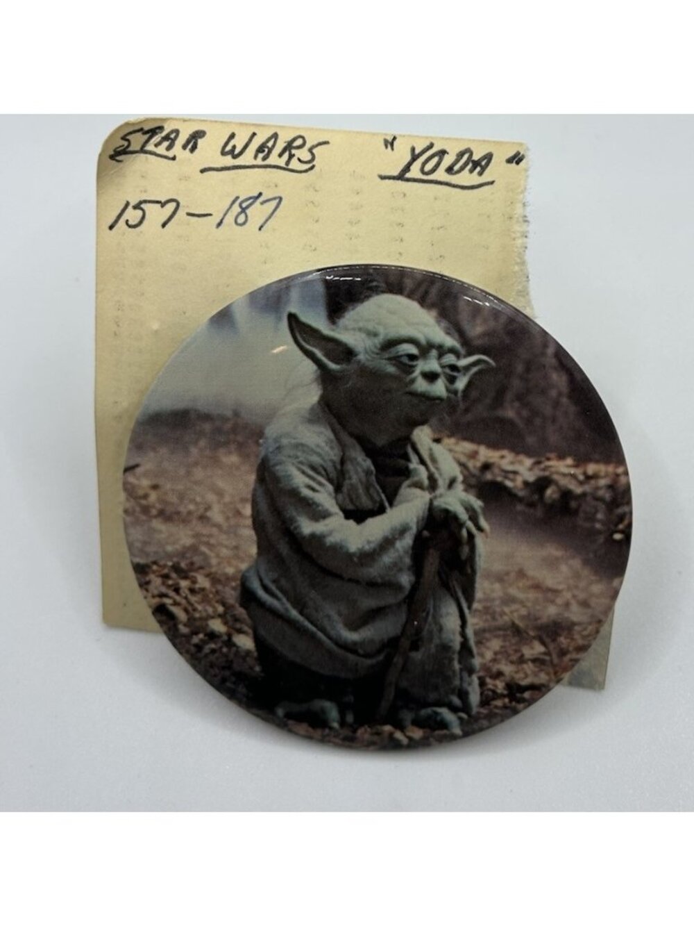 Yoda Dagobah- Pin Back Button - Vintage 1977 - Star Wars - Round 3"
